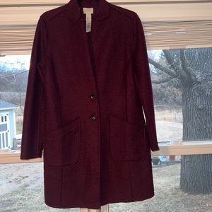Maroon Chicos wool/polyester blend 2 button style long blazer/coat. Beautiful